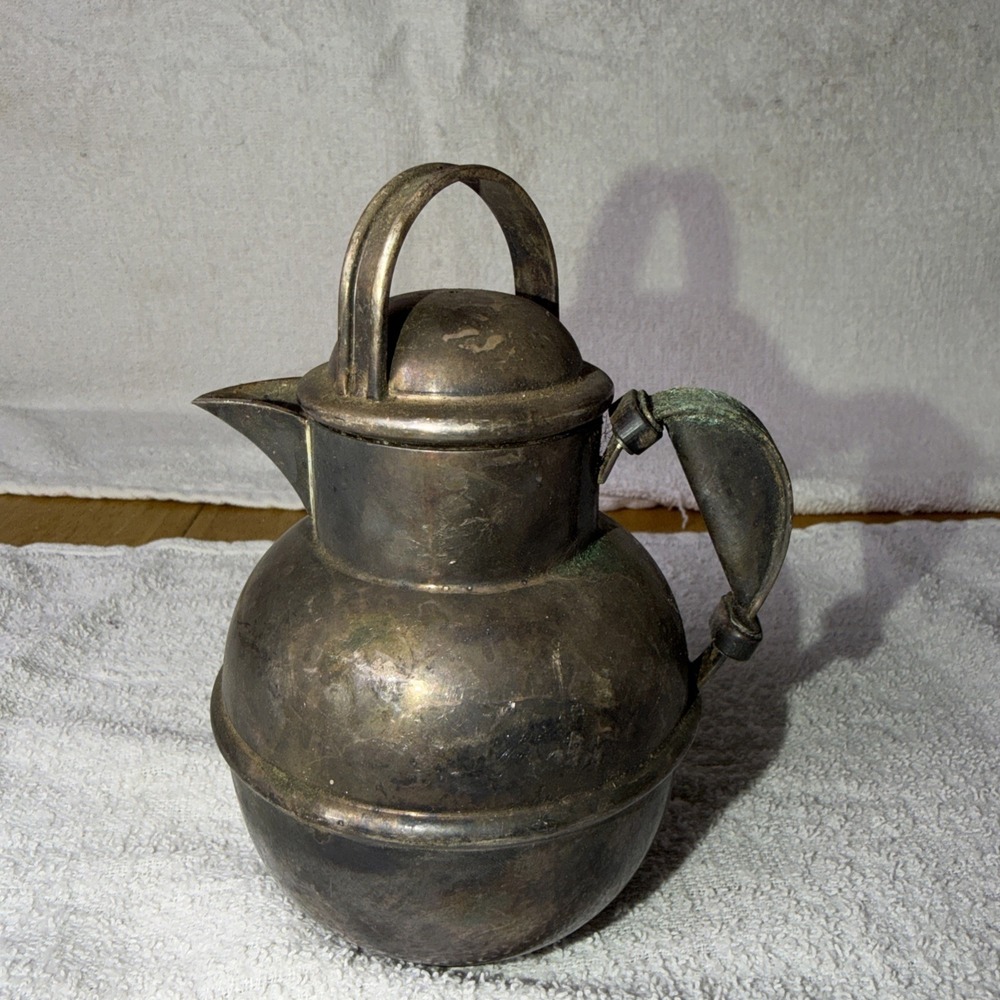 VTG LG Balfour Silverplate Pitcher Teapot Patina Intact